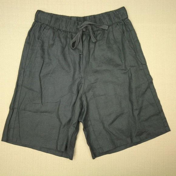 Eileen Fisher Mid Thigh Shorts Women's Size XXS Pull On Graphite Gray Linen NWT